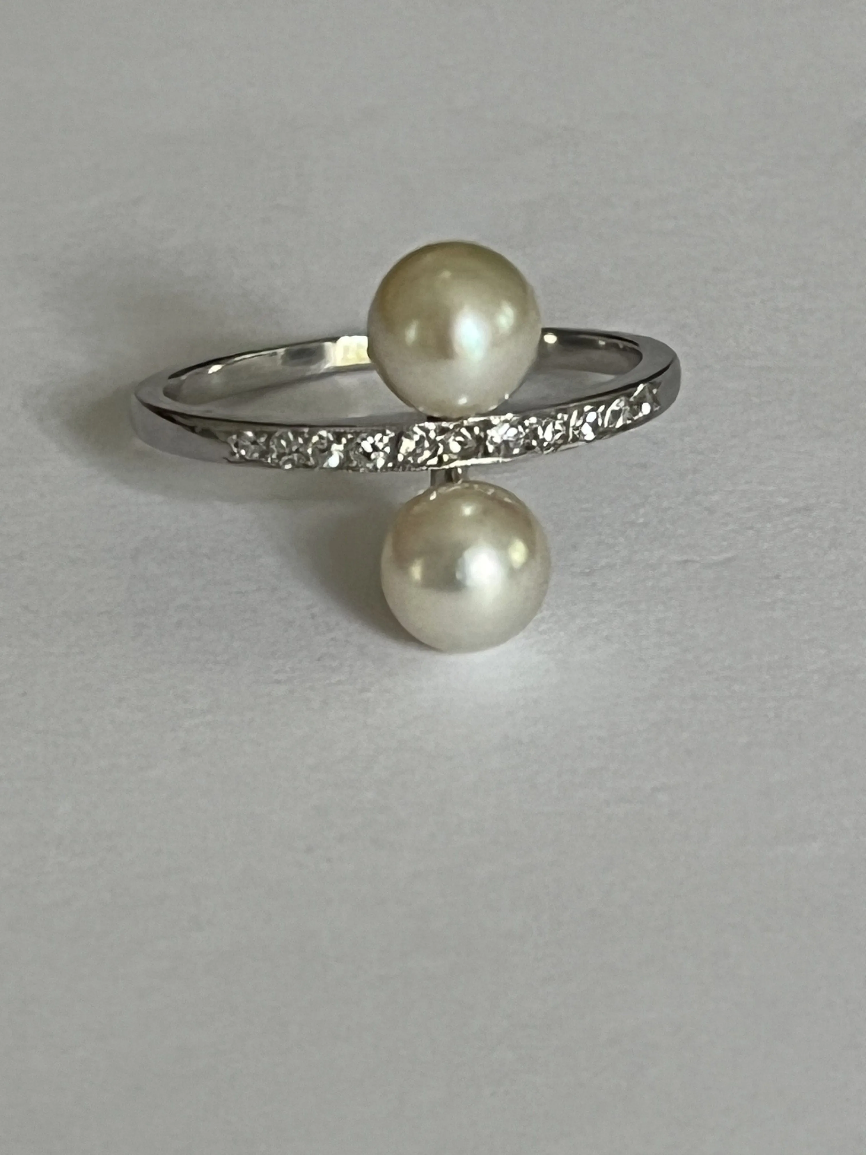 Bague Platine Perles Diamants sold by 58 Facettes product image thumbnail 3