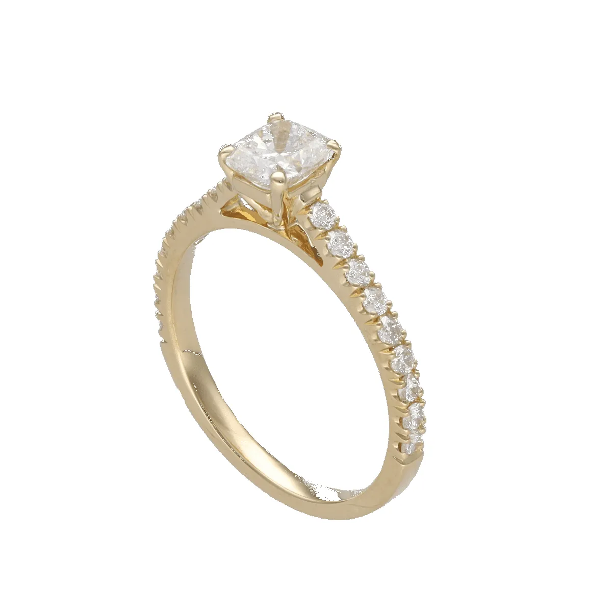 Solitaire diamant coussin en or jaune sold by 58 Facettes product image thumbnail 5