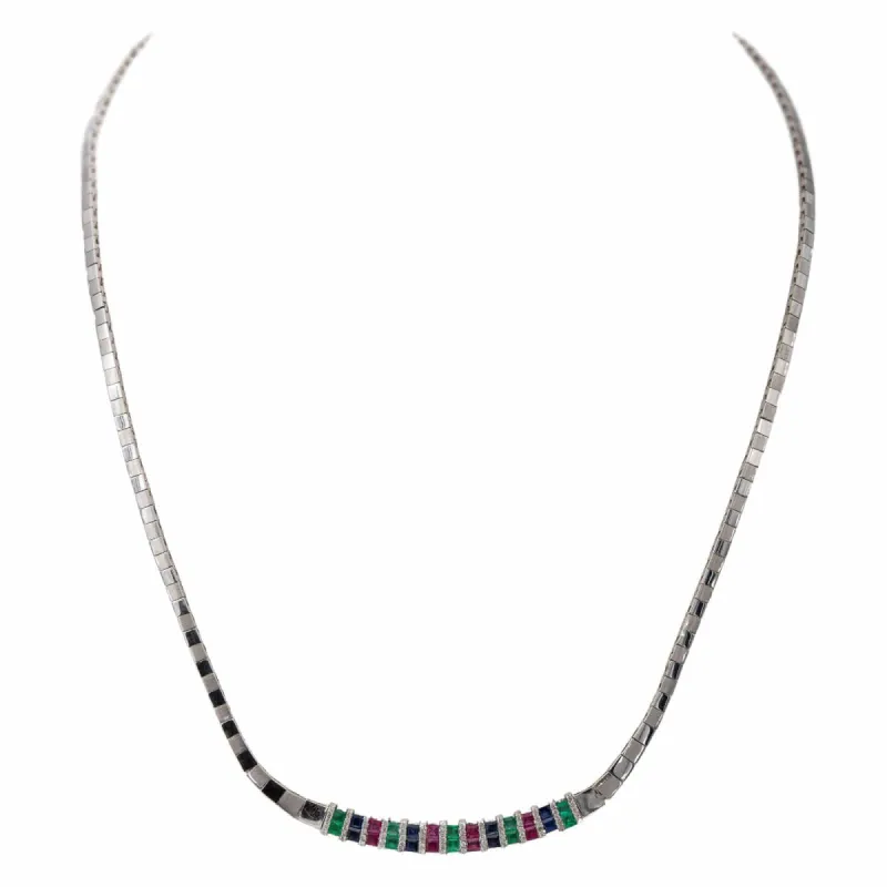 Collier Or blanc Emeraude sold by 58 Facettes