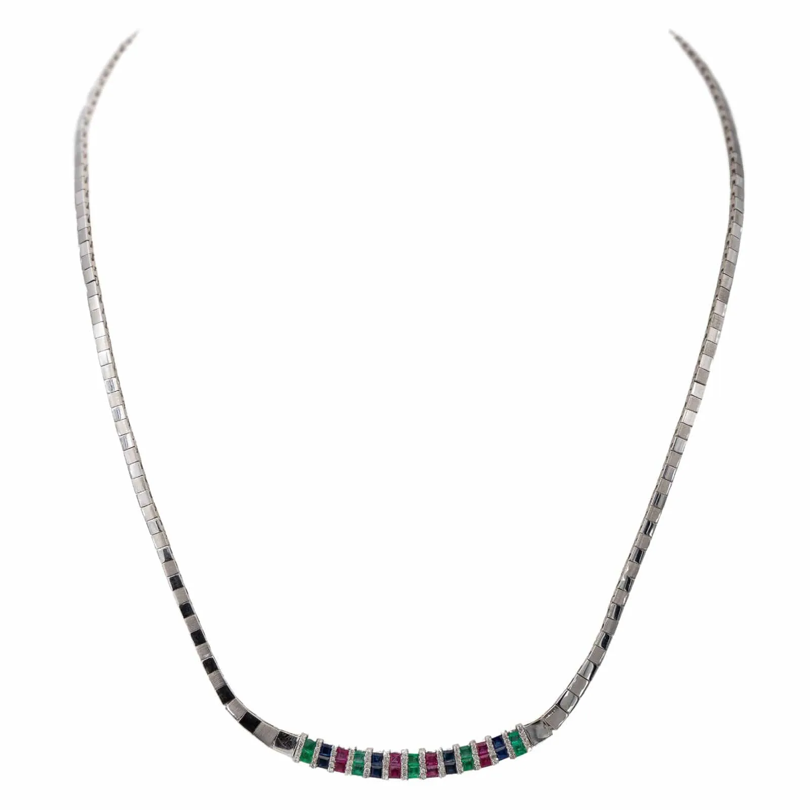 Collier Or blanc Emeraude sold by 58 Facettes