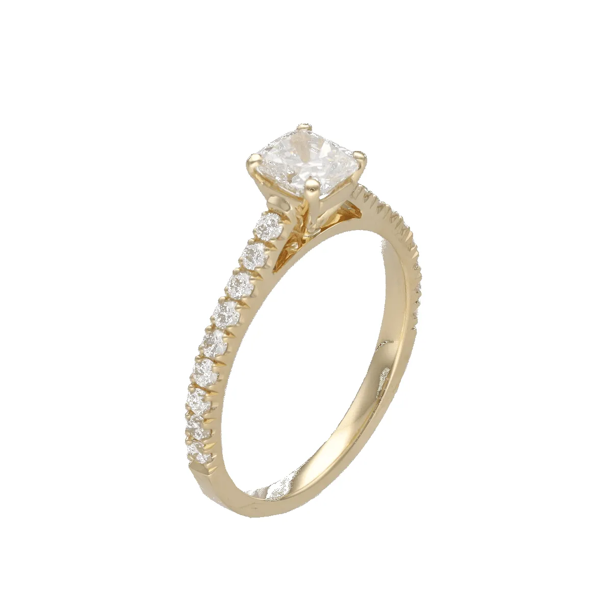 Solitaire diamant coussin en or jaune sold by 58 Facettes product image thumbnail 3