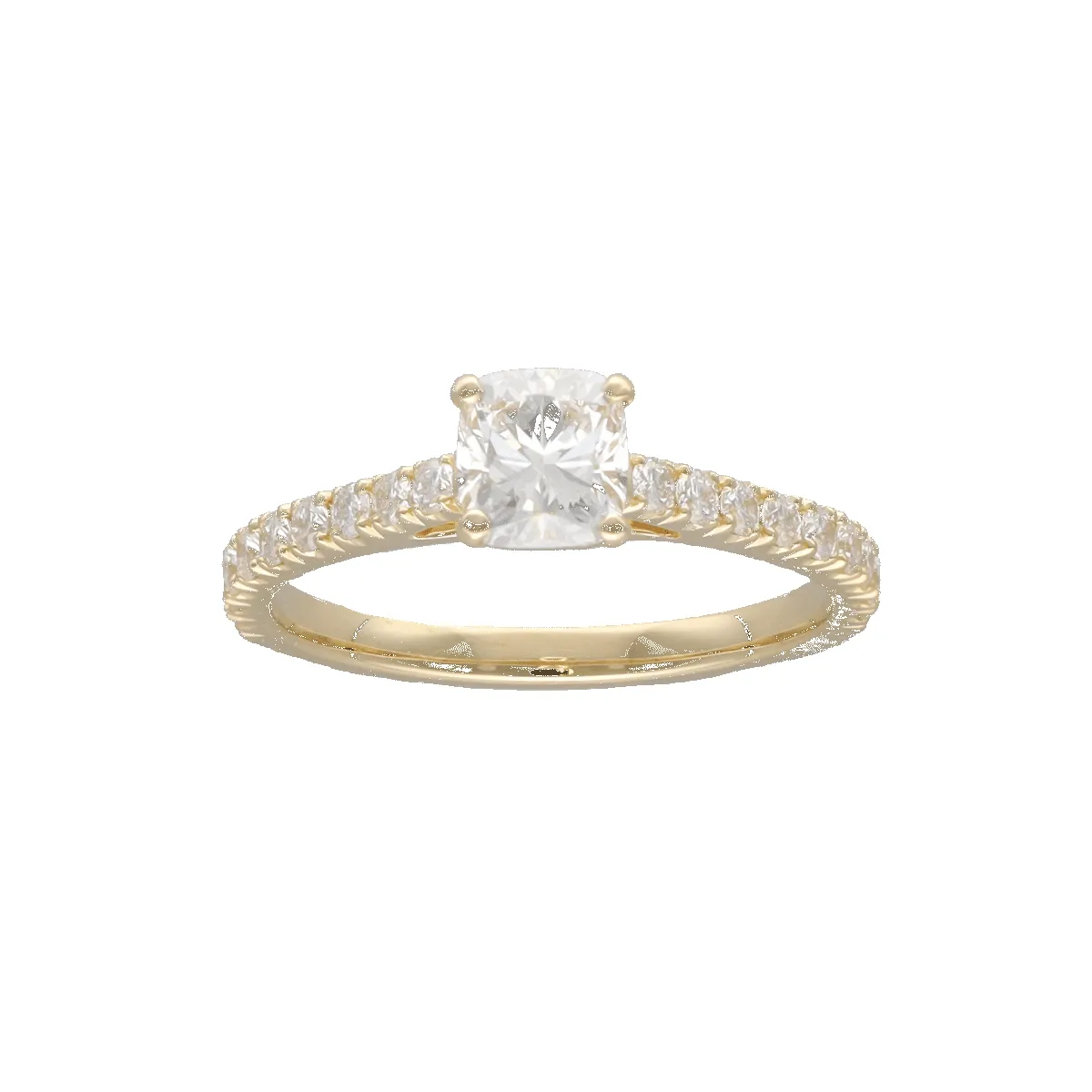 Solitaire diamant coussin en or jaune sold by 58 Facettes