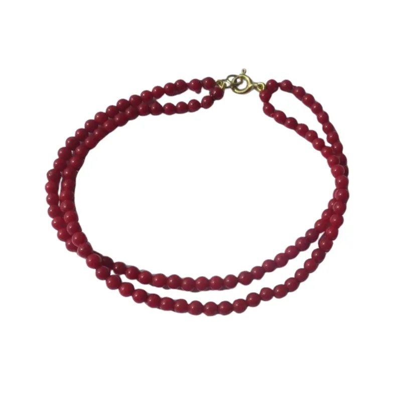 Bracelet deux rangs corail fermoir or sold by 58 Facettes