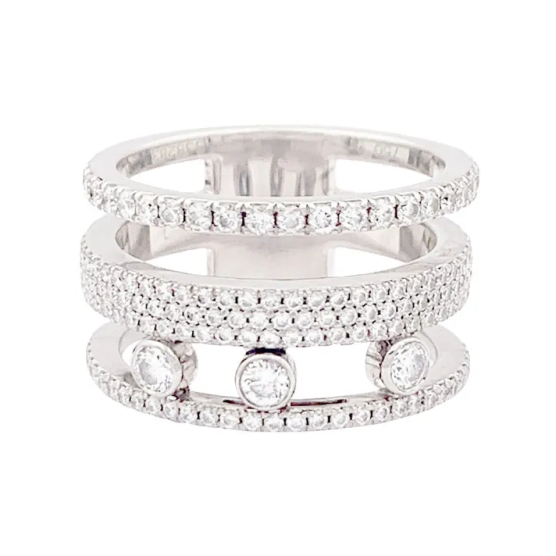 Bague Messika "Move Romane" or blanc, diamants. sold by 58 Facettes