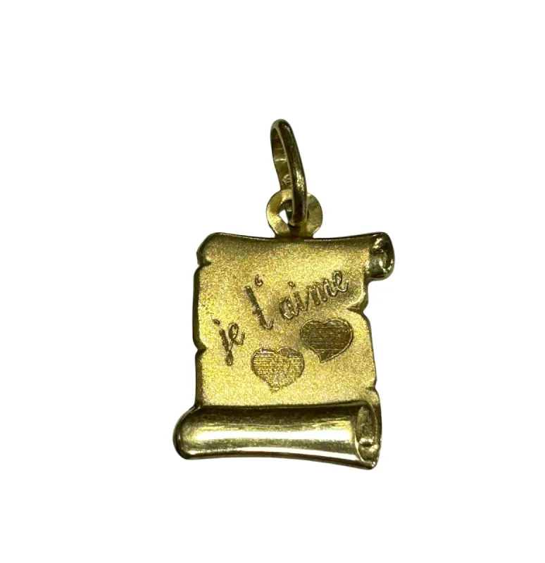 Pendentif or jaune je t'aime sold by 58 Facettes