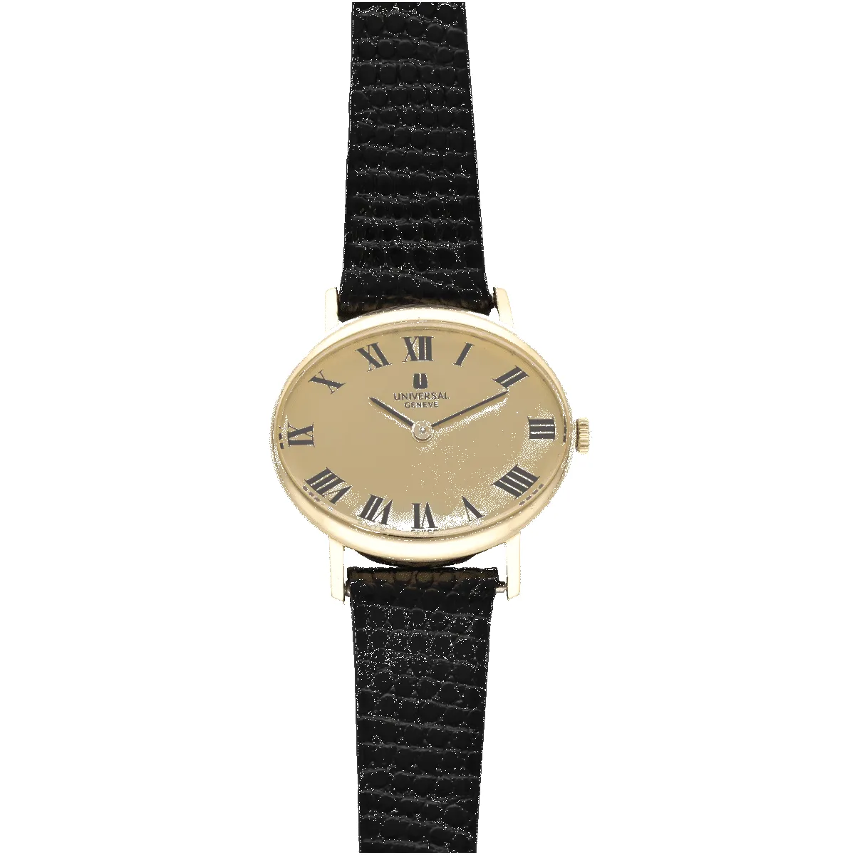 Montre Universal Genève Ellipse or jaune vers 1970. Mécanique. sold by 58 Facettes