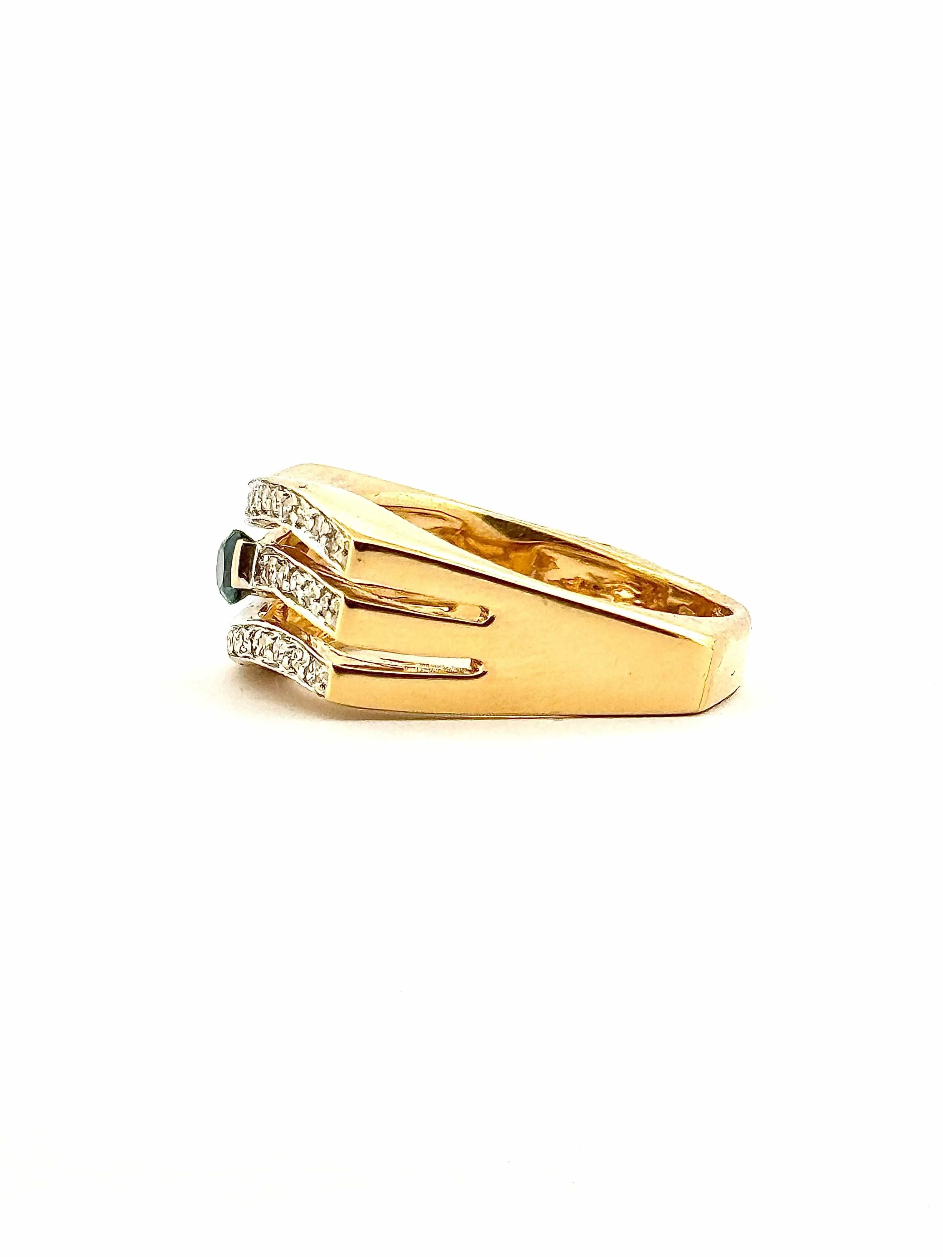 Bague vintage en or 18 carats diamants 8/8 et saphir sold by 58 Facettes product image thumbnail 5