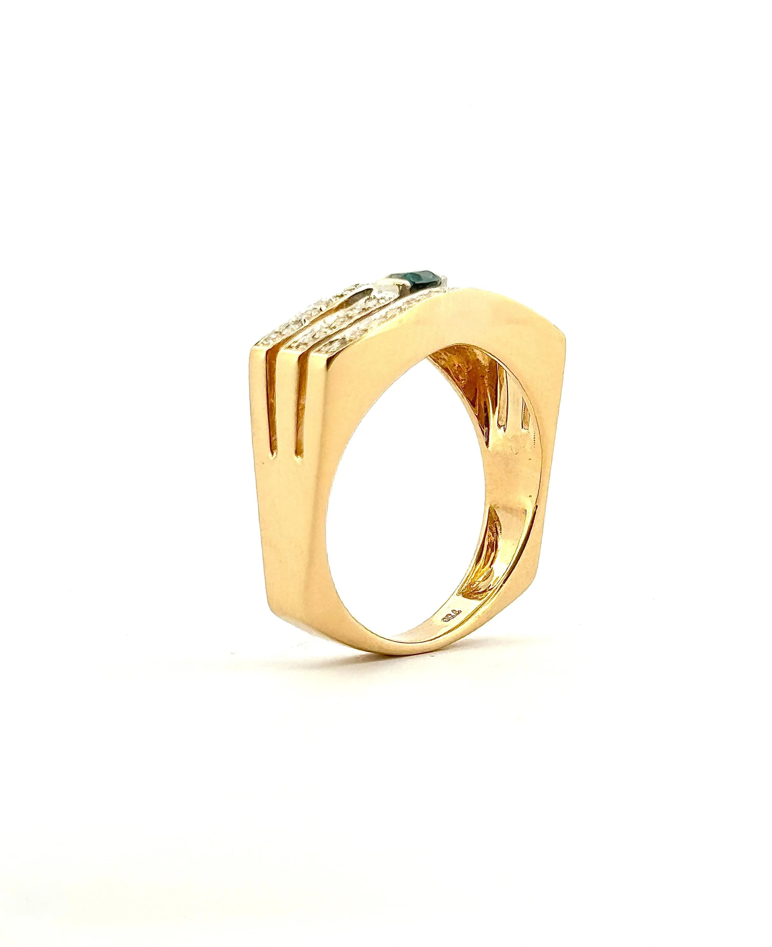 Bague vintage en or 18 carats diamants 8/8 et saphir sold by 58 Facettes product image thumbnail 3