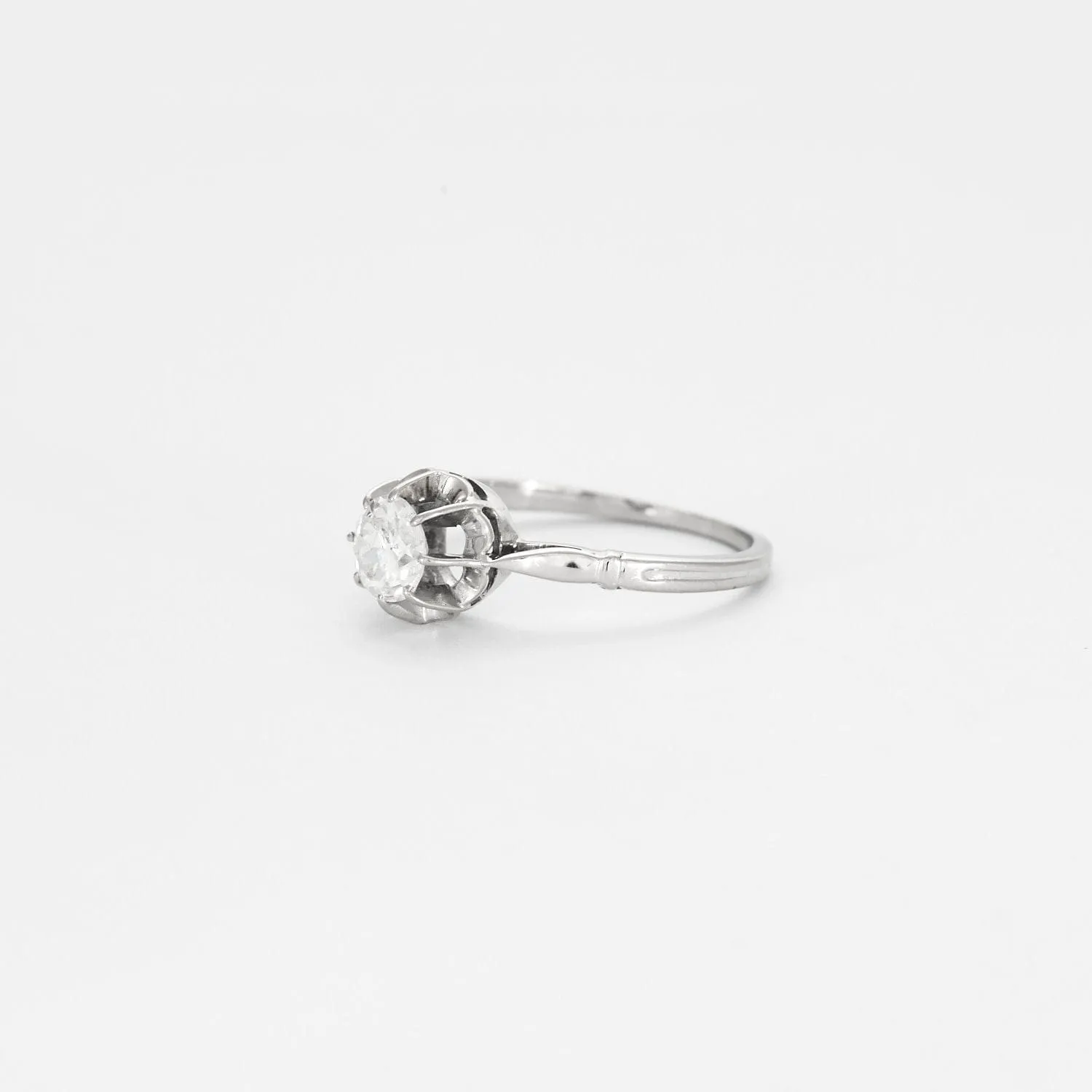 Bague solitaire en platine et or gris avec diamant sold by 58 Facettes product image thumbnail 3