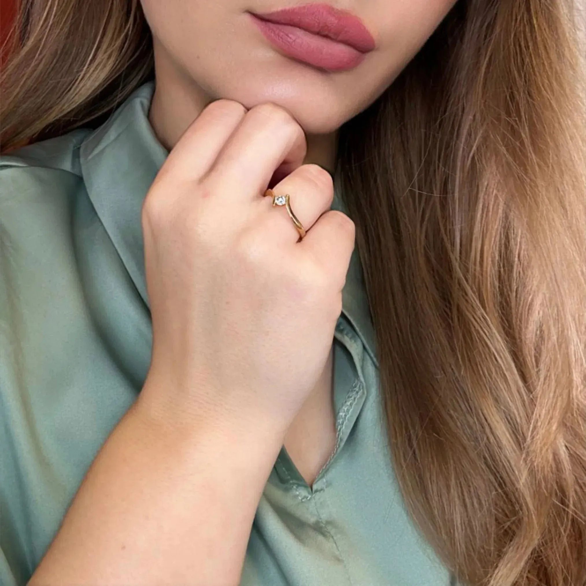 Solitaire or jaune et diamant sold by 58 Facettes product image thumbnail 2