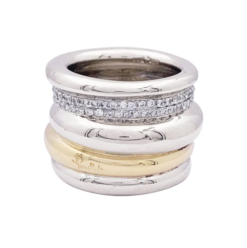 Bague Pomellato, "Tubolare", deux ors et diamants. sold by 58 Facettes
