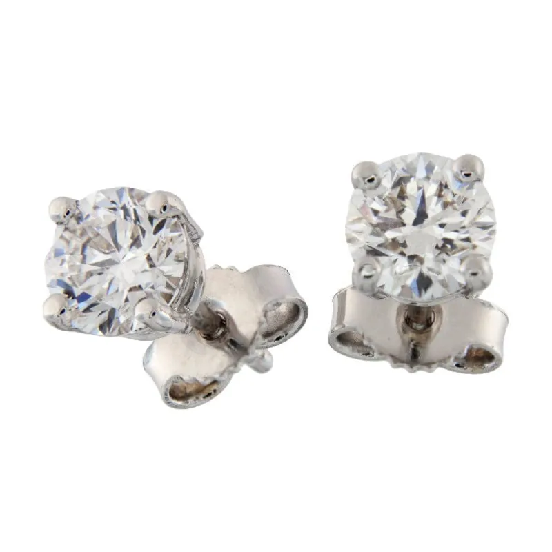 Boucles d'oreilles point lumineux en or blanc avec diamants certifiés GIA sold by 58 Facettes