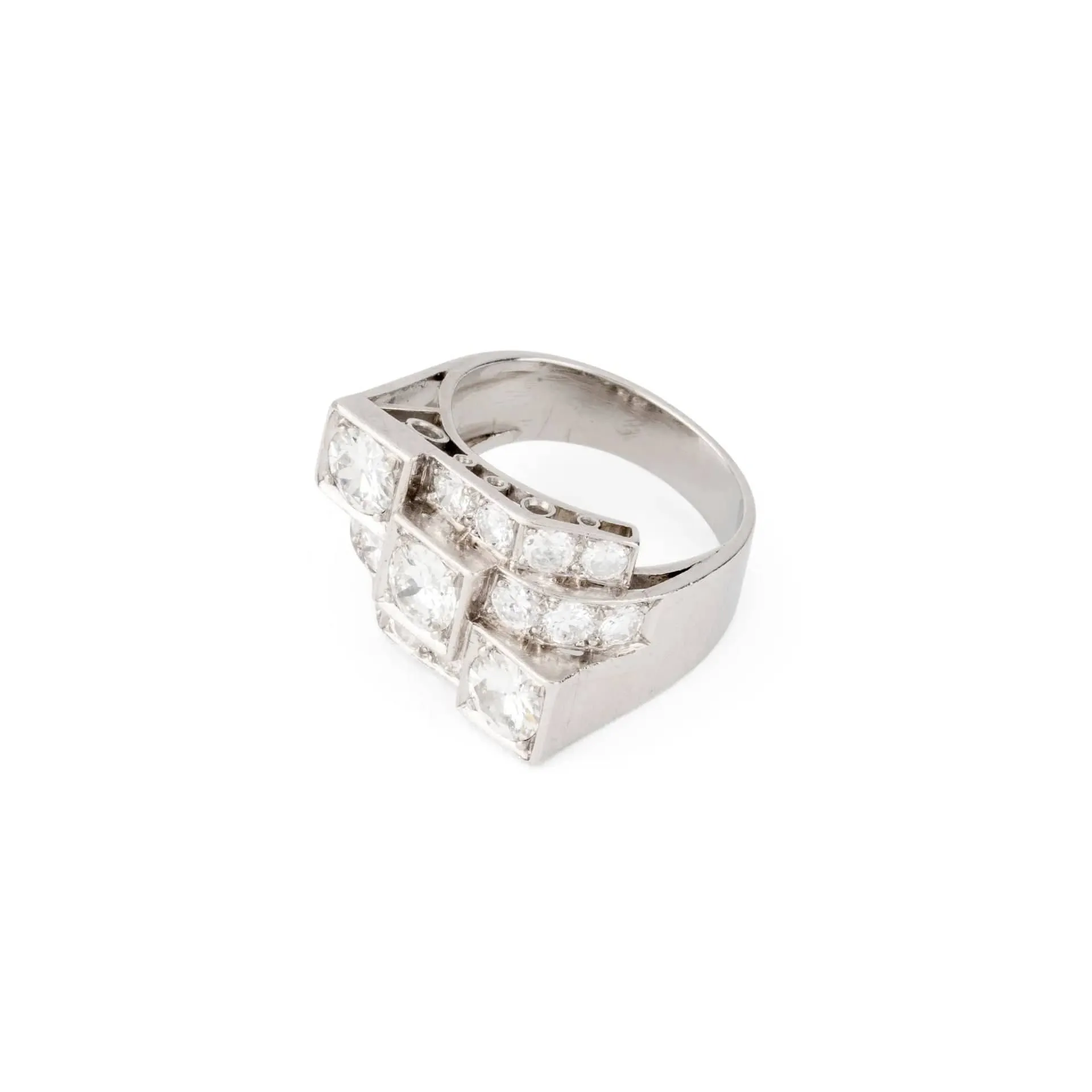 Bague Art Déco Diamants Platine sold by 58 Facettes product image thumbnail 5