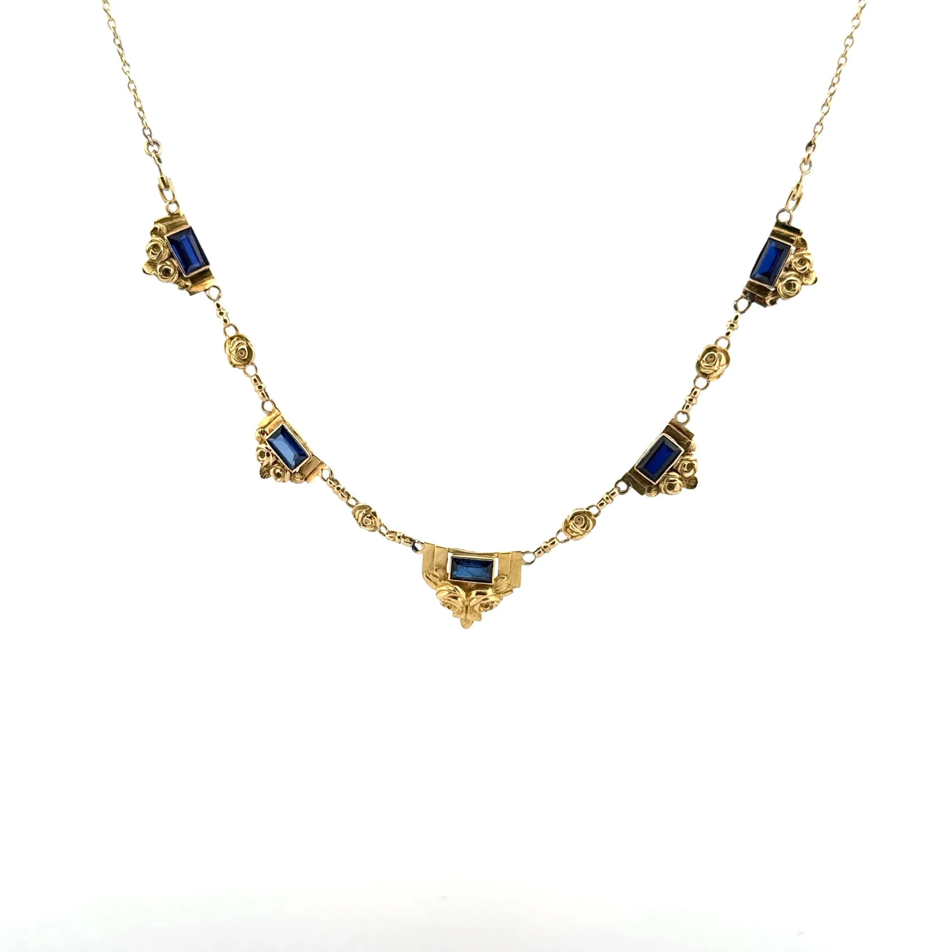 Collier Art-Déco Or Jaune & Saphirs sold by 58 Facettes product image thumbnail 3