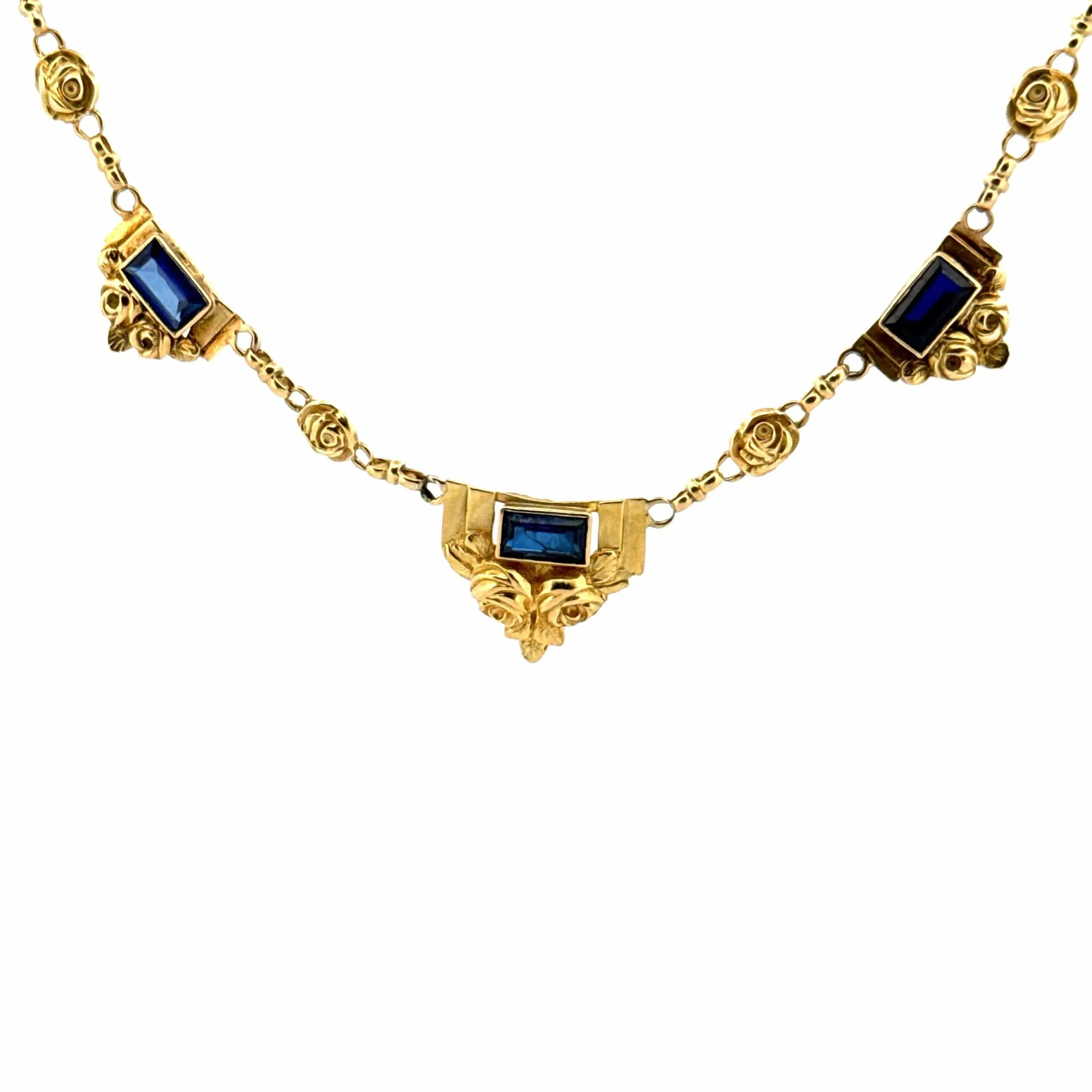 Collier Art-Déco Or Jaune & Saphirs sold by 58 Facettes