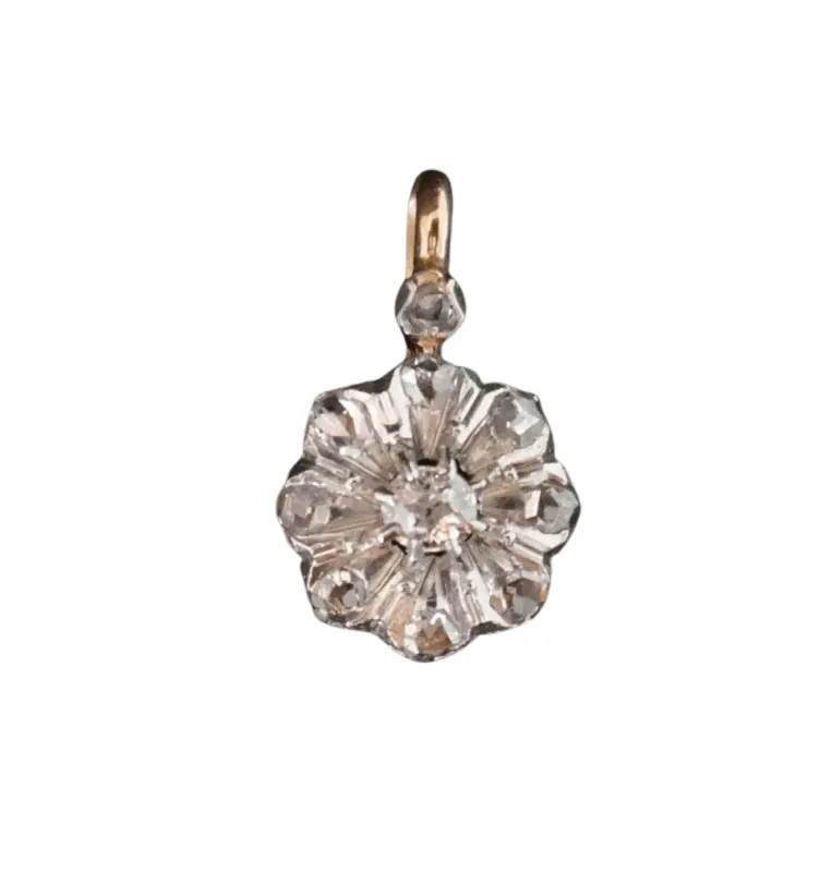 Pendentif Ancien Serti De Diamants, Chaîne Or Blanc sold by 58 Facettes