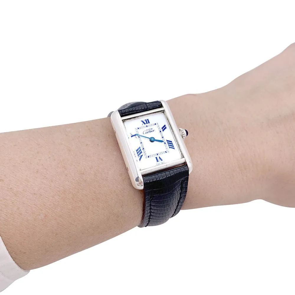 Montre Cartier "Tank Must" argent, cuir. sold by 58 Facettes product image thumbnail 3