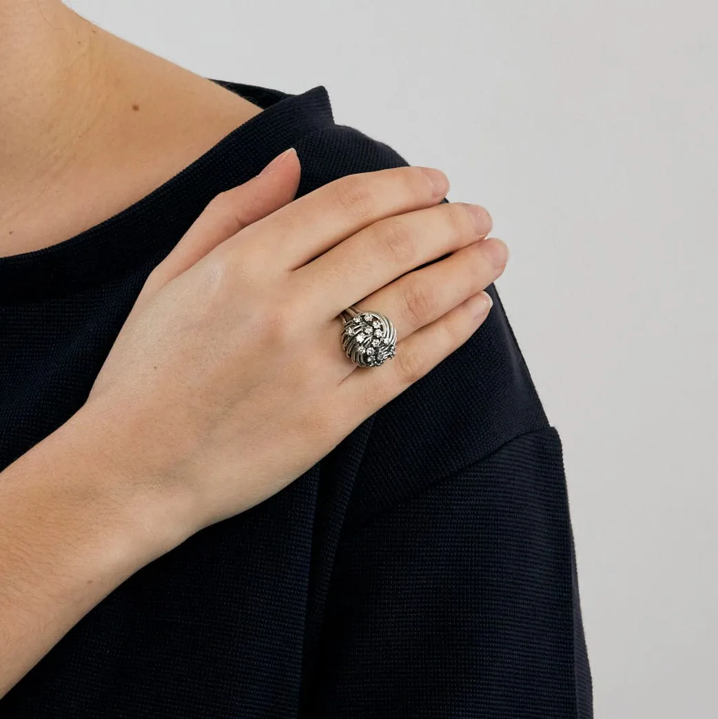 Bague or blanc sertie de diamants naturels sold by 58 Facettes product image thumbnail 2