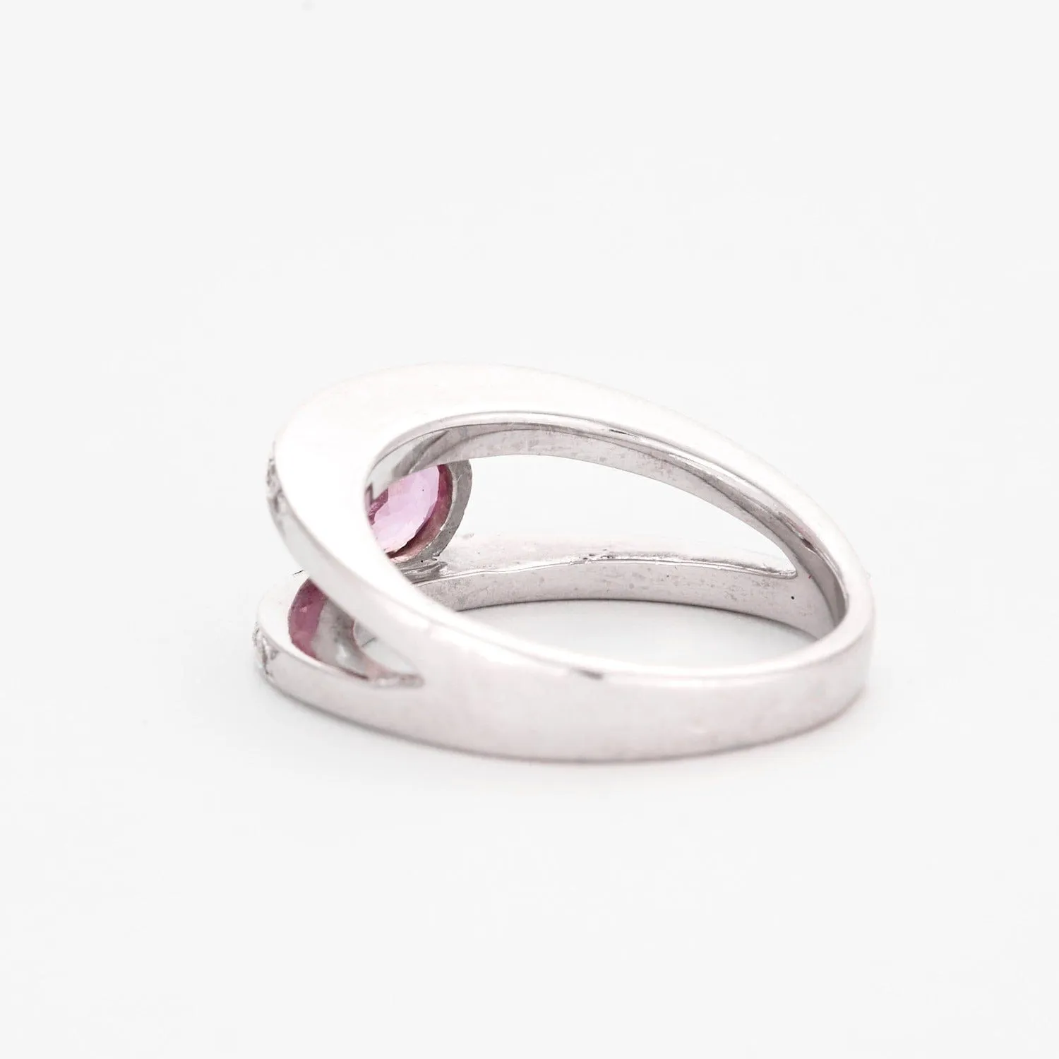 Bague en or gris saphir rose et diamants sold by 58 Facettes product image thumbnail 5