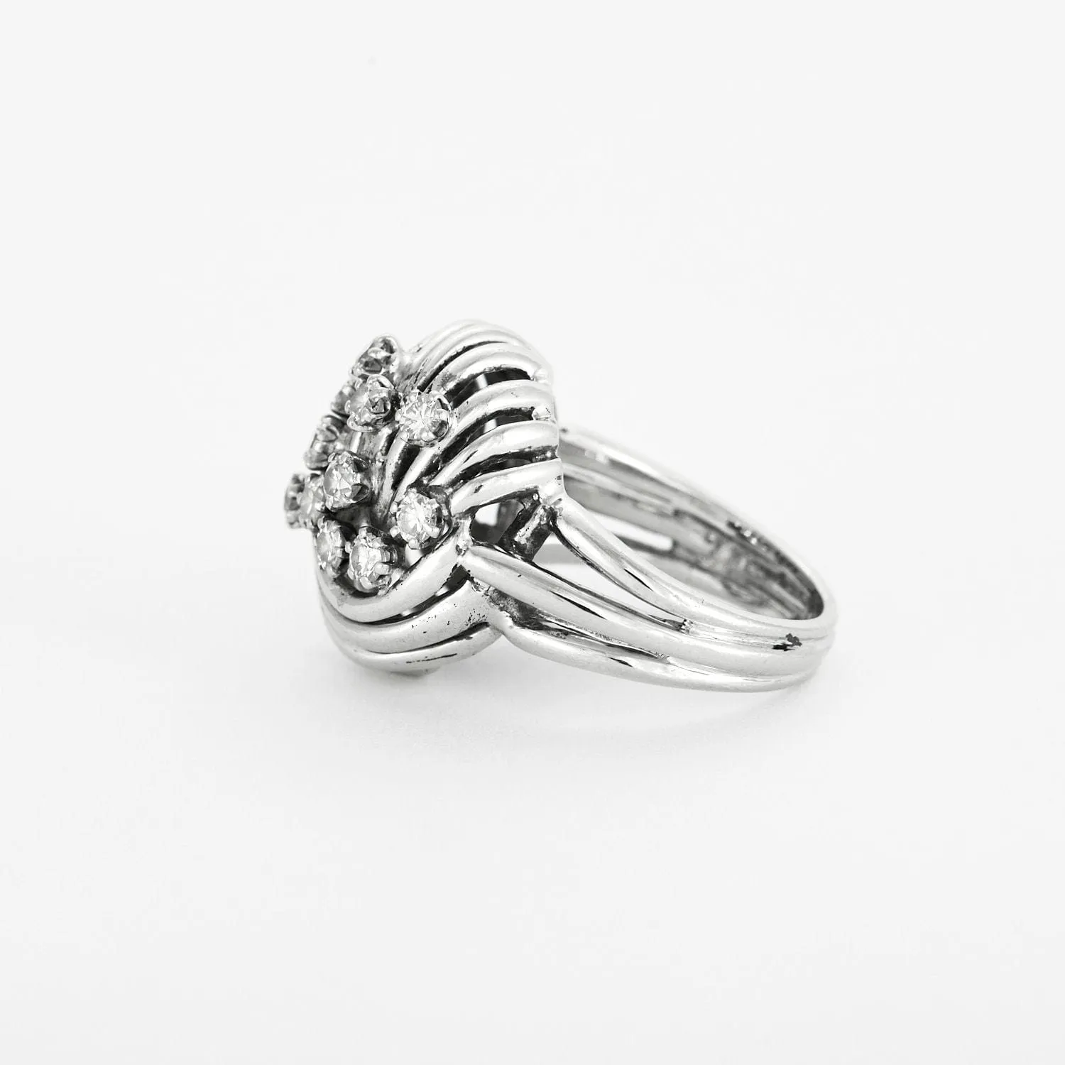 Bague or blanc sertie de diamants naturels sold by 58 Facettes product image thumbnail 4