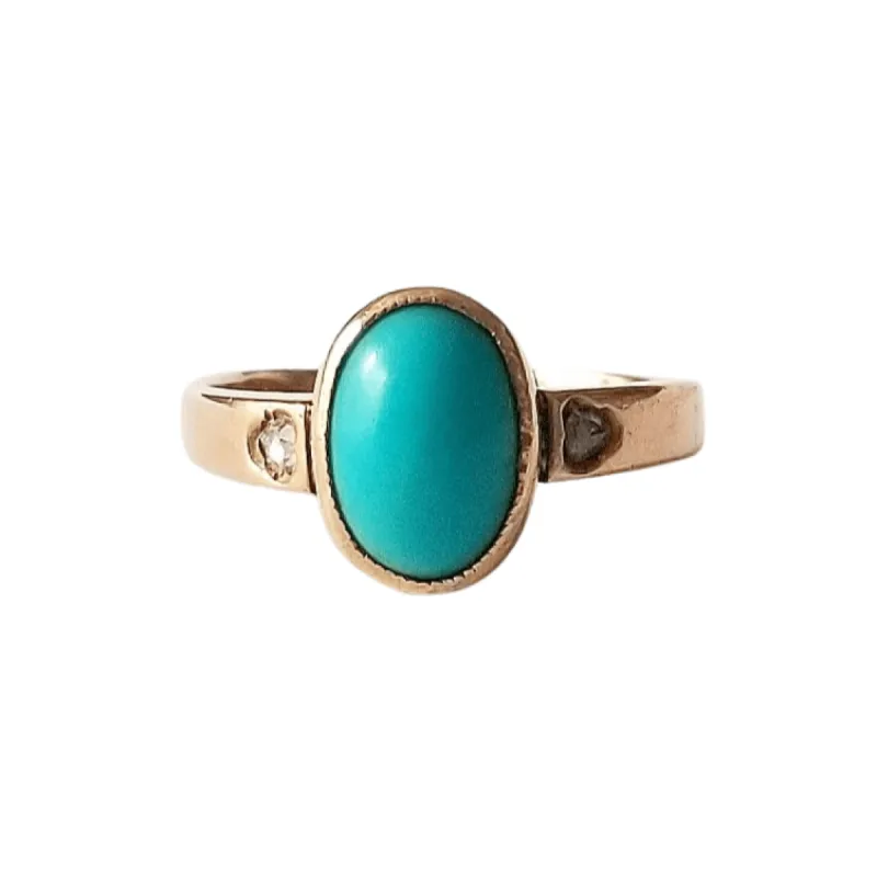 Bague Or Jaune Turquoise et Diamants sold by 58 Facettes