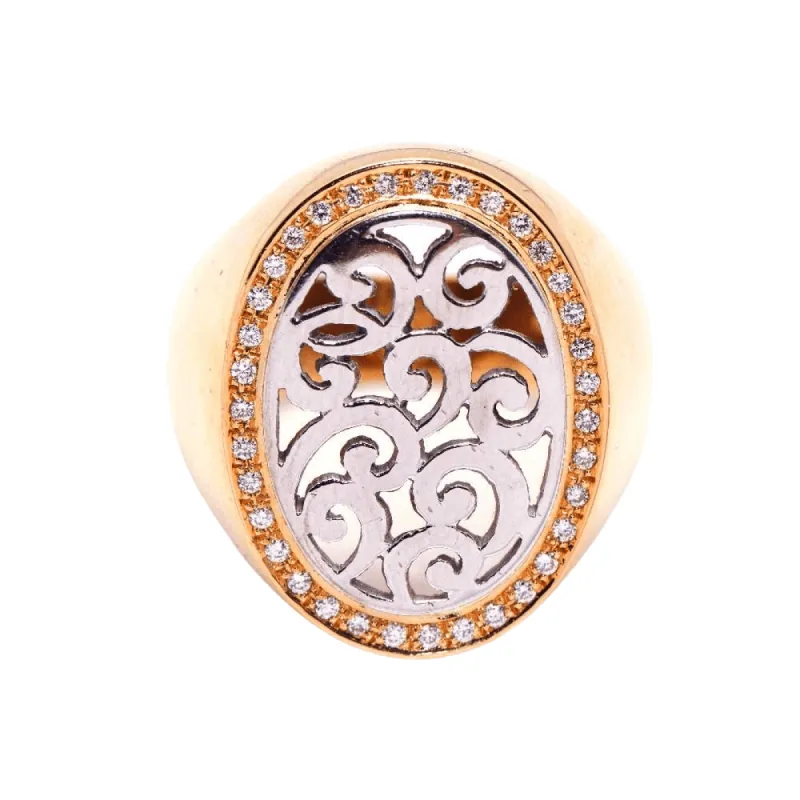 Bague ajourée Or Bicolore et Diamants sold by 58 Facettes