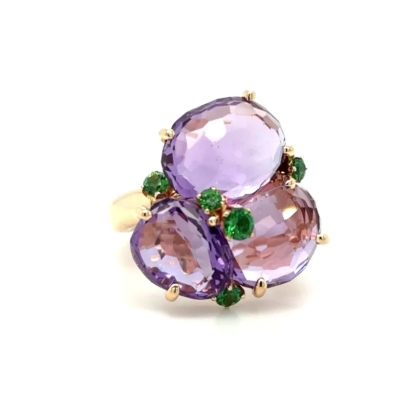 POMELLATO - BAGUE BAHIA OR ROSE - AMÉTHYSTES ET TSAVORITES sold by 58 Facettes