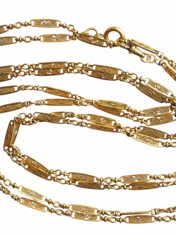 Chaîne de montre ancienne, sautoir en or sold by 58 Facettes