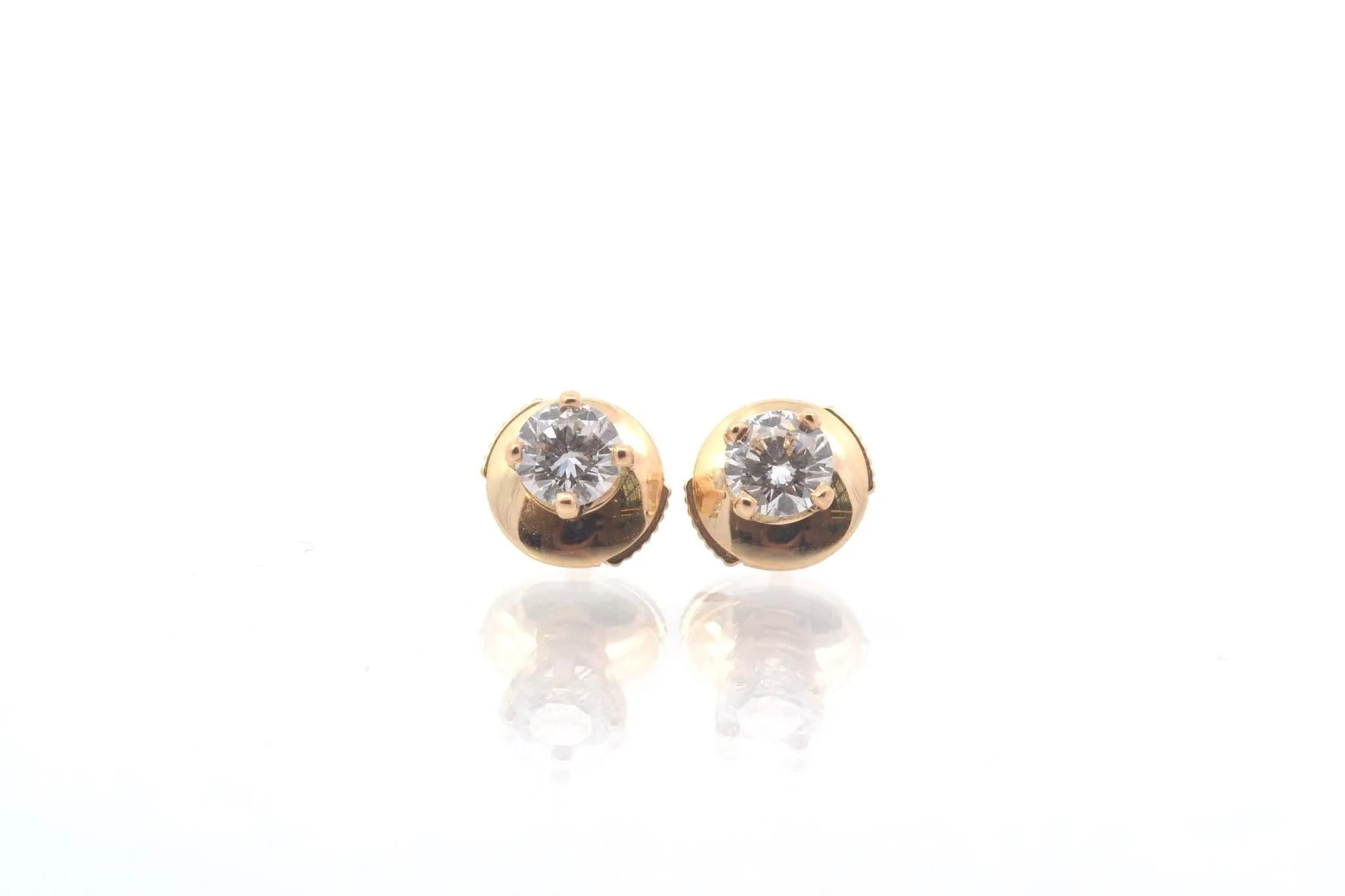 Puces d'oreilles en or jaune et diamants sold by 58 Facettes product image thumbnail 2