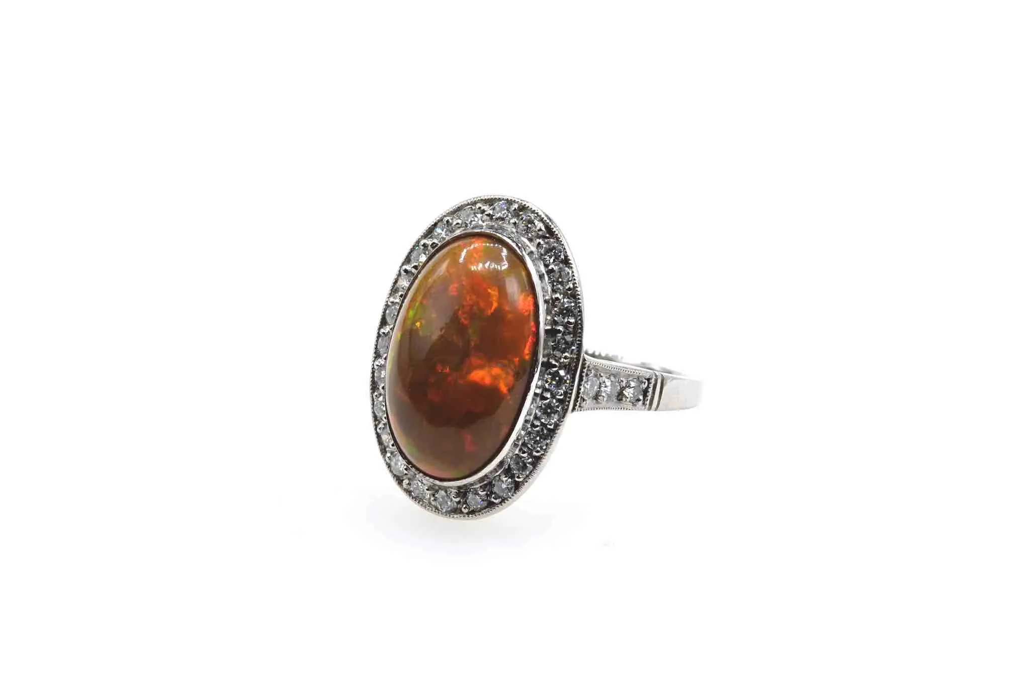 Bague Platine Opale de feu Diamants sold by 58 Facettes product image thumbnail 3