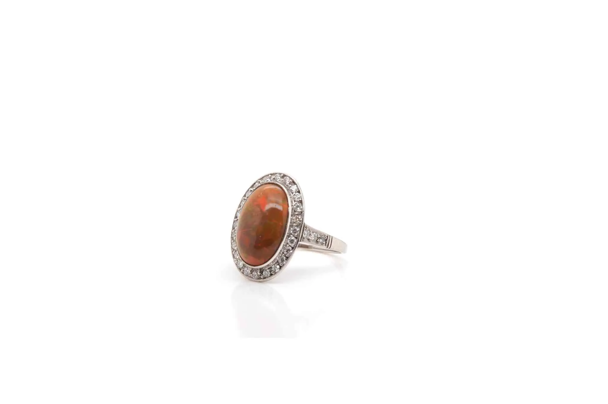 Bague Platine Opale de feu Diamants sold by 58 Facettes product image thumbnail 4