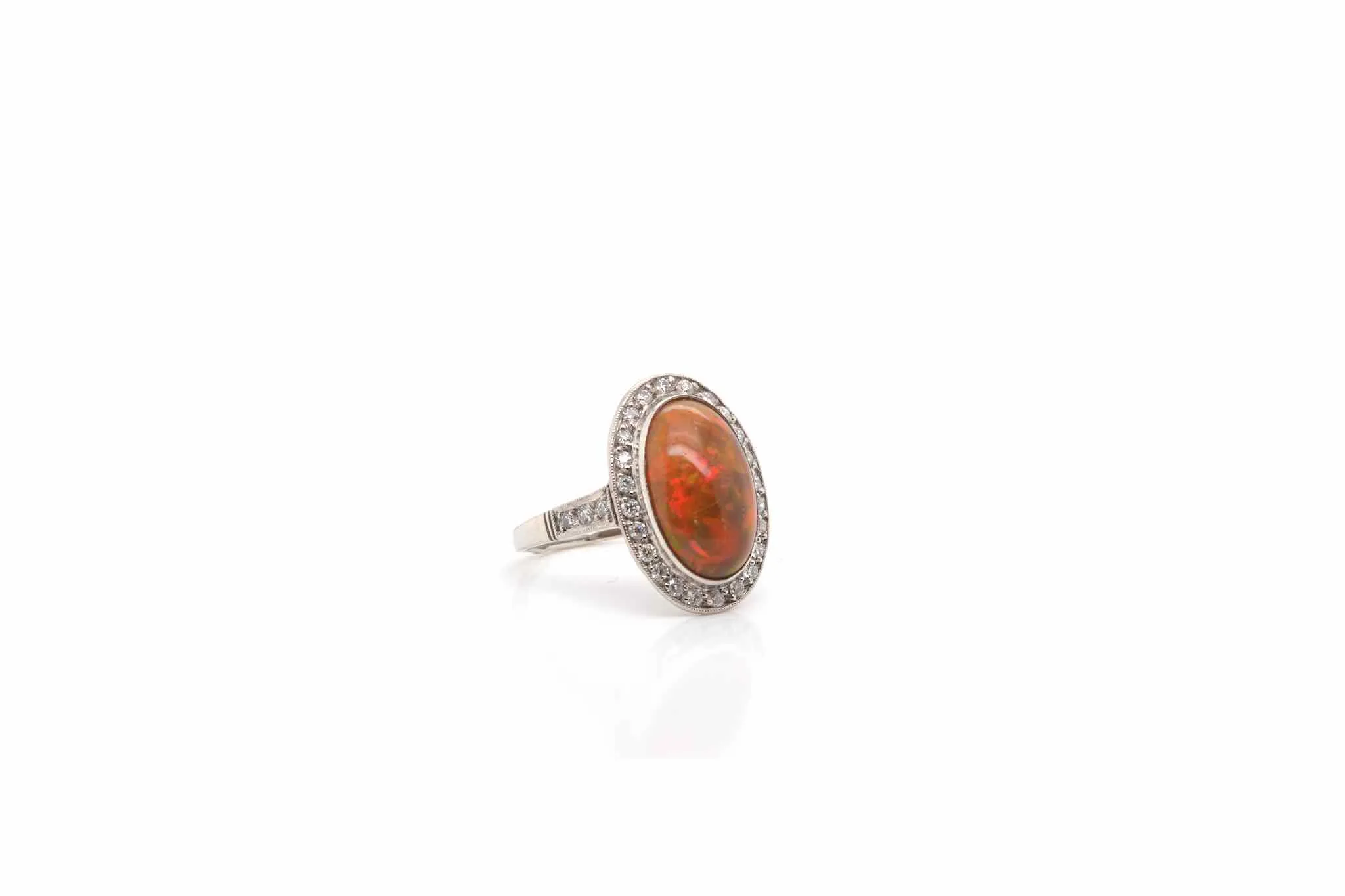 Bague Platine Opale de feu Diamants sold by 58 Facettes product image thumbnail 5