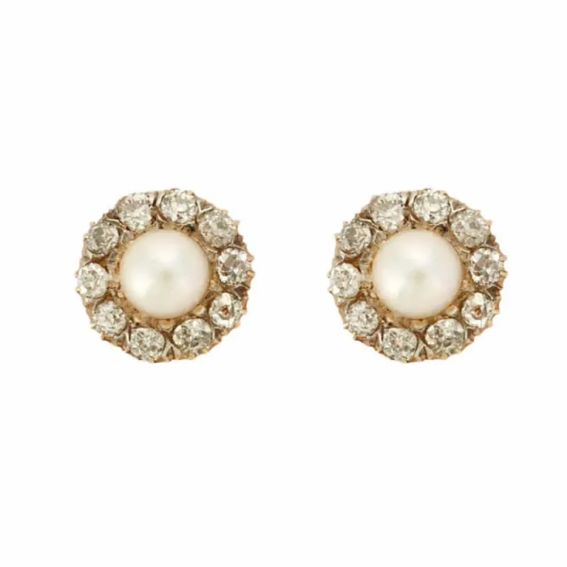 Clous d'oreilles Perles Diamants sold by 58 Facettes