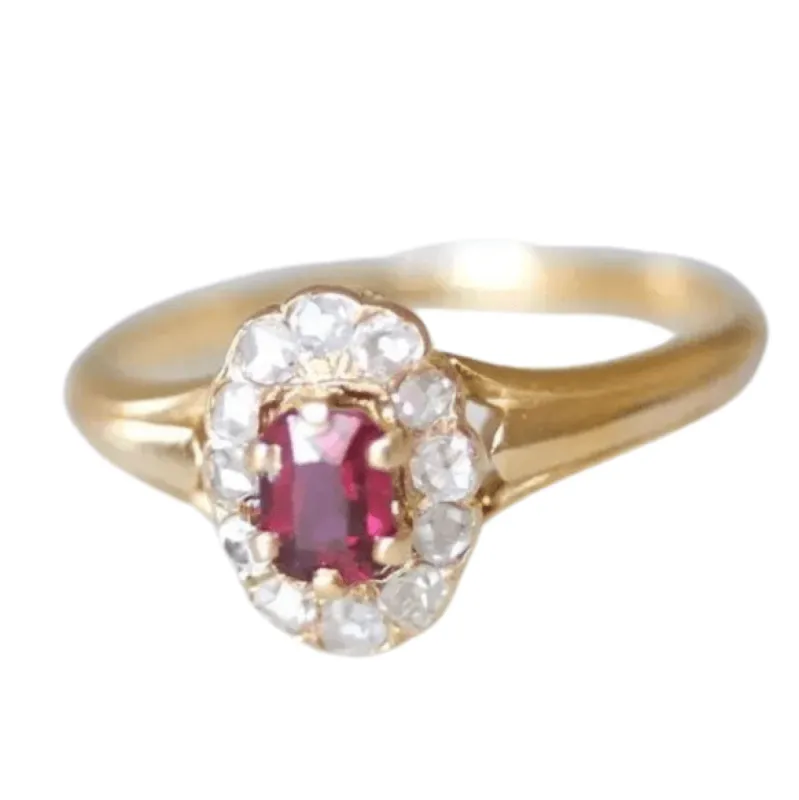 Bague en or rose, rubis, diamants sold by 58 Facettes