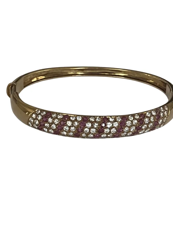 Bracelet Jonc Or Jaune Diamants Rubis sold by 58 Facettes