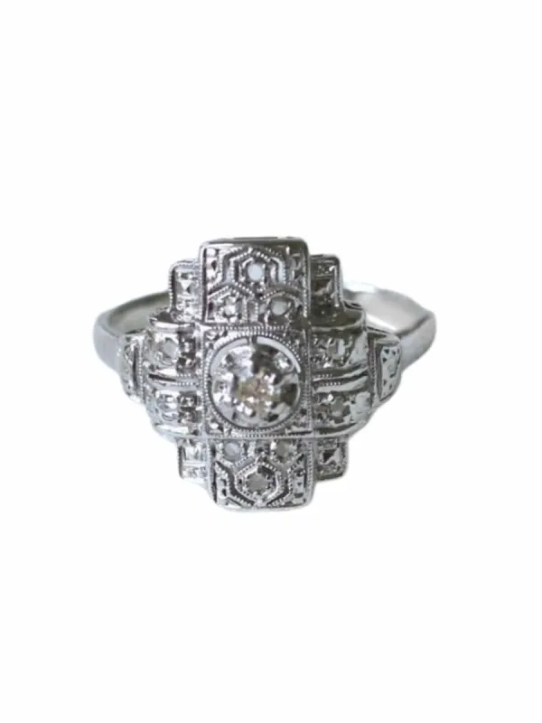 Bague de fiançailles Art Deco diamants sold by 58 Facettes
