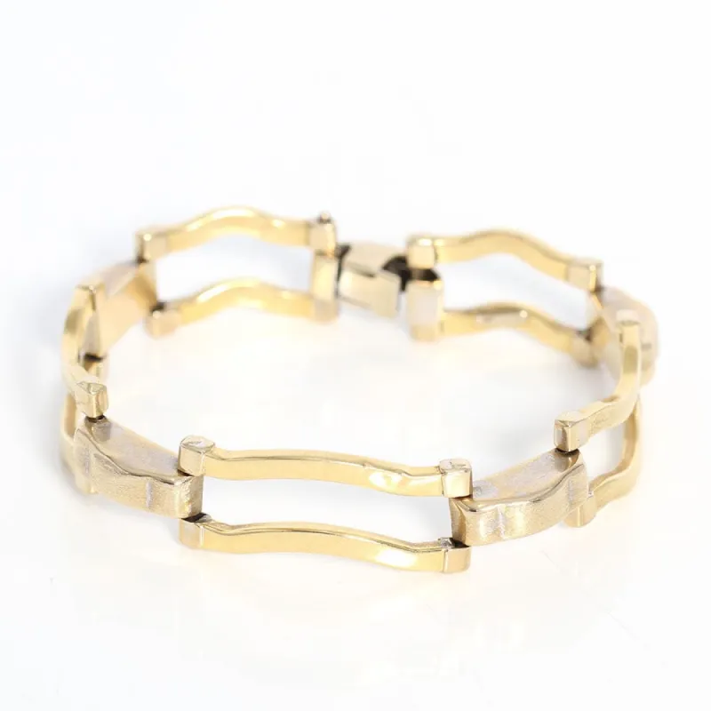 Bracelet ajouré en or 18 carats avec pampilles ondulées sold by 58 Facettes