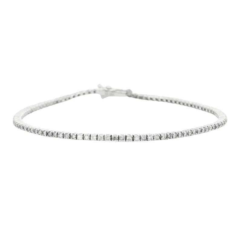 Bracelet Tennis ligne diamants or gris sold by 58 Facettes