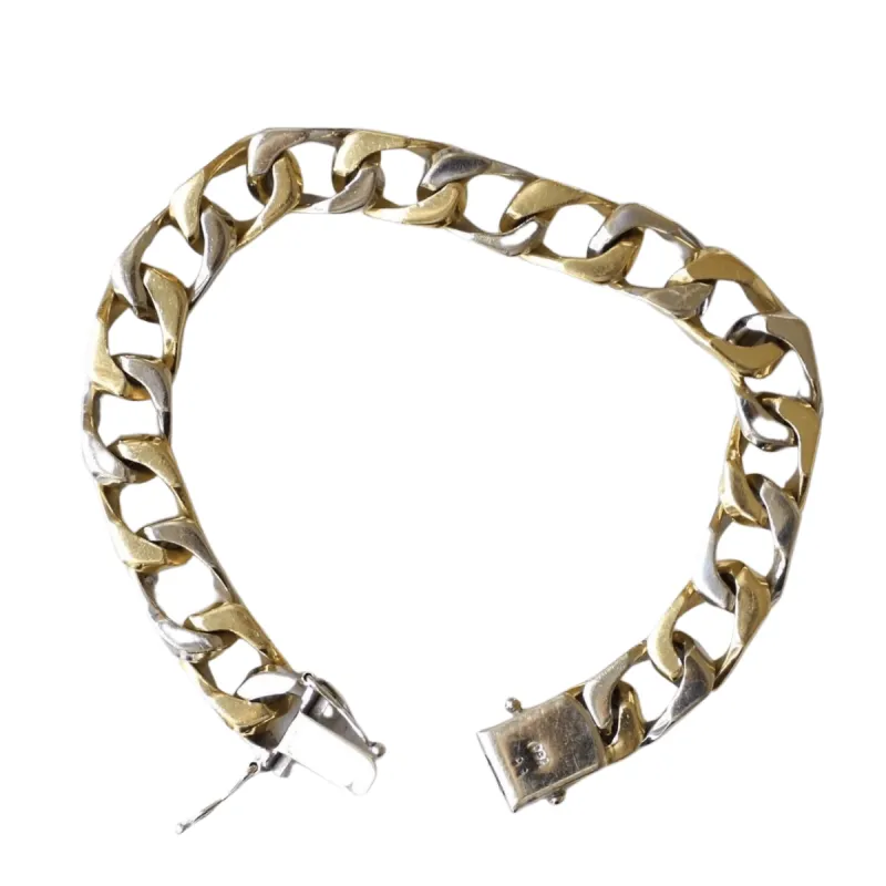 Bracelet gourmette diamants deux ors sold by 58 Facettes