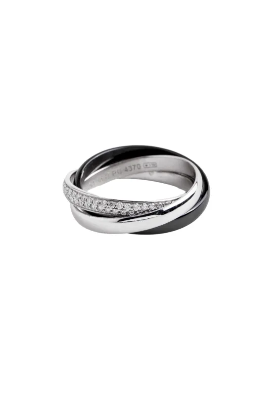 CARTIER - Bague Trinity Black & White Céramique Diamants sold by 58 Facettes
