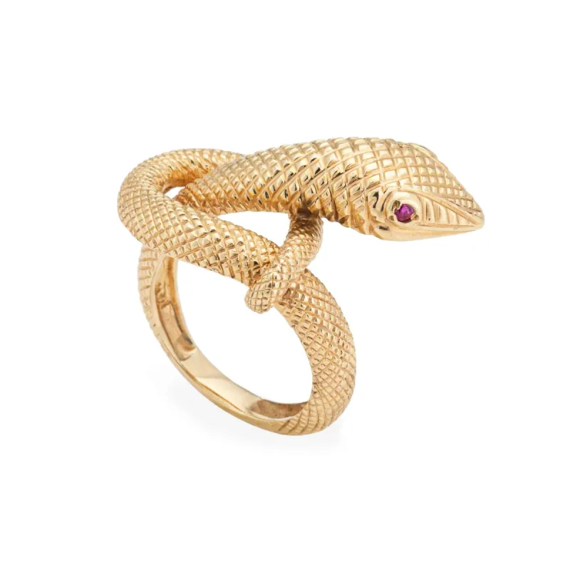 Bague Serpent Vintage Or Jaune Grand Serpent Enroulé sold by 58 Facettes