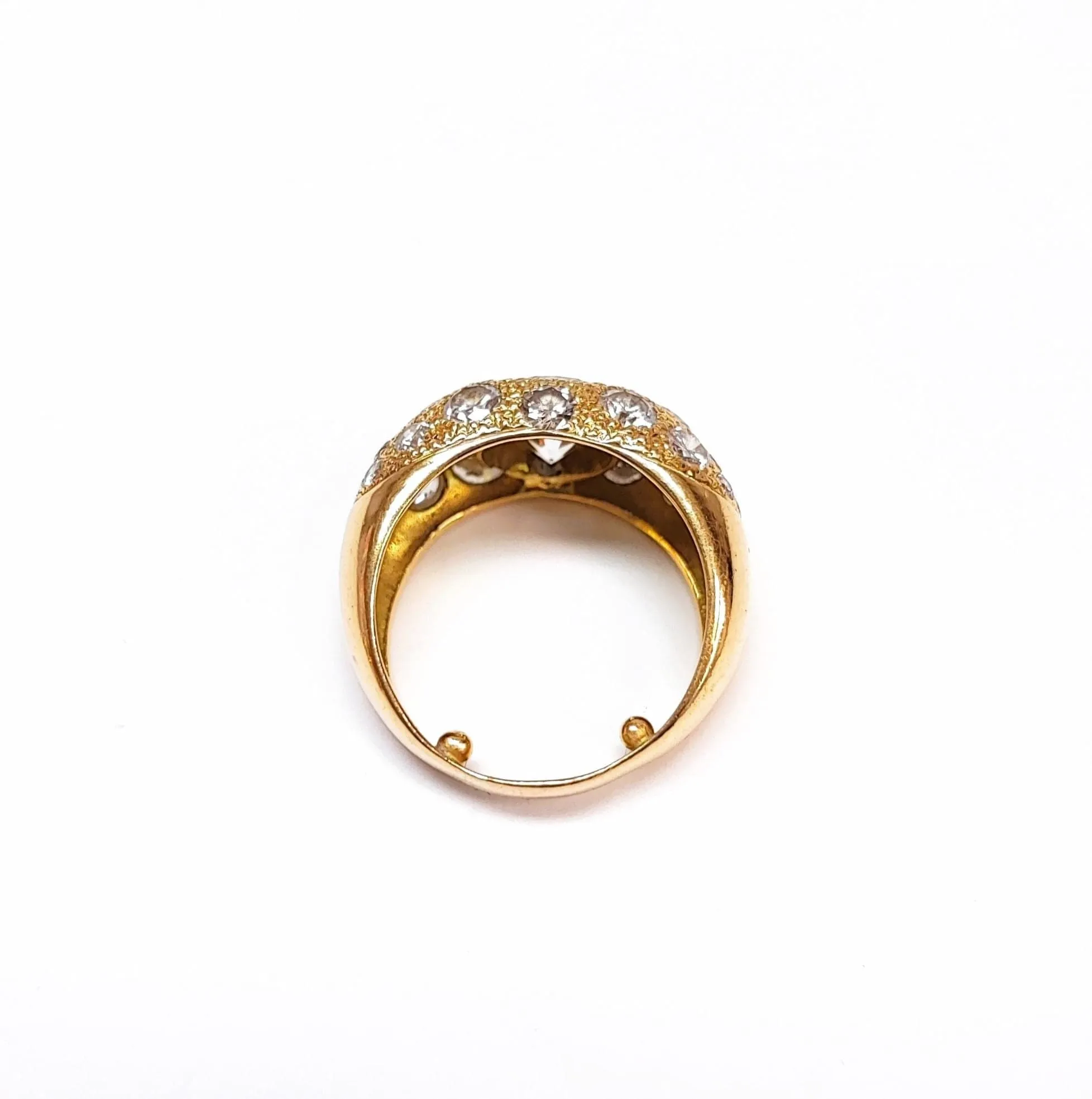 Bague boule diamant solitaire avec pavage sold by 58 Facettes product image thumbnail 5