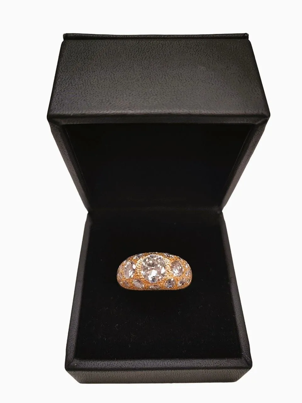 Bague boule diamant solitaire avec pavage sold by 58 Facettes product image thumbnail 3