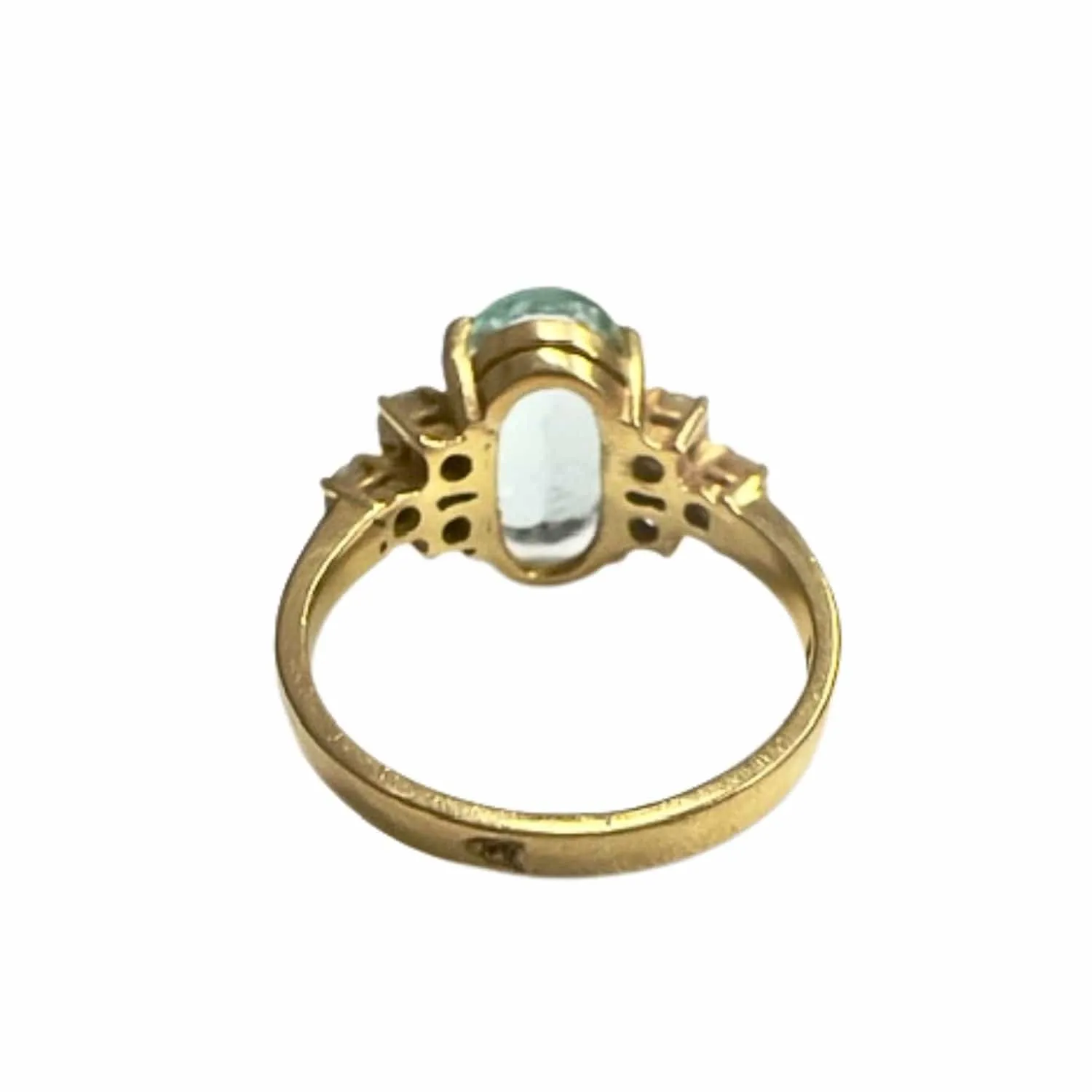 Bague style rétro des années 1940-1945 en or avec diamants et aigue-marine sold by 58 Facettes product image thumbnail 5