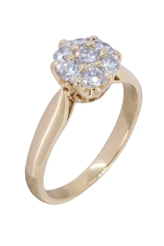 Bague fleur diamants sold by 58 Facettes