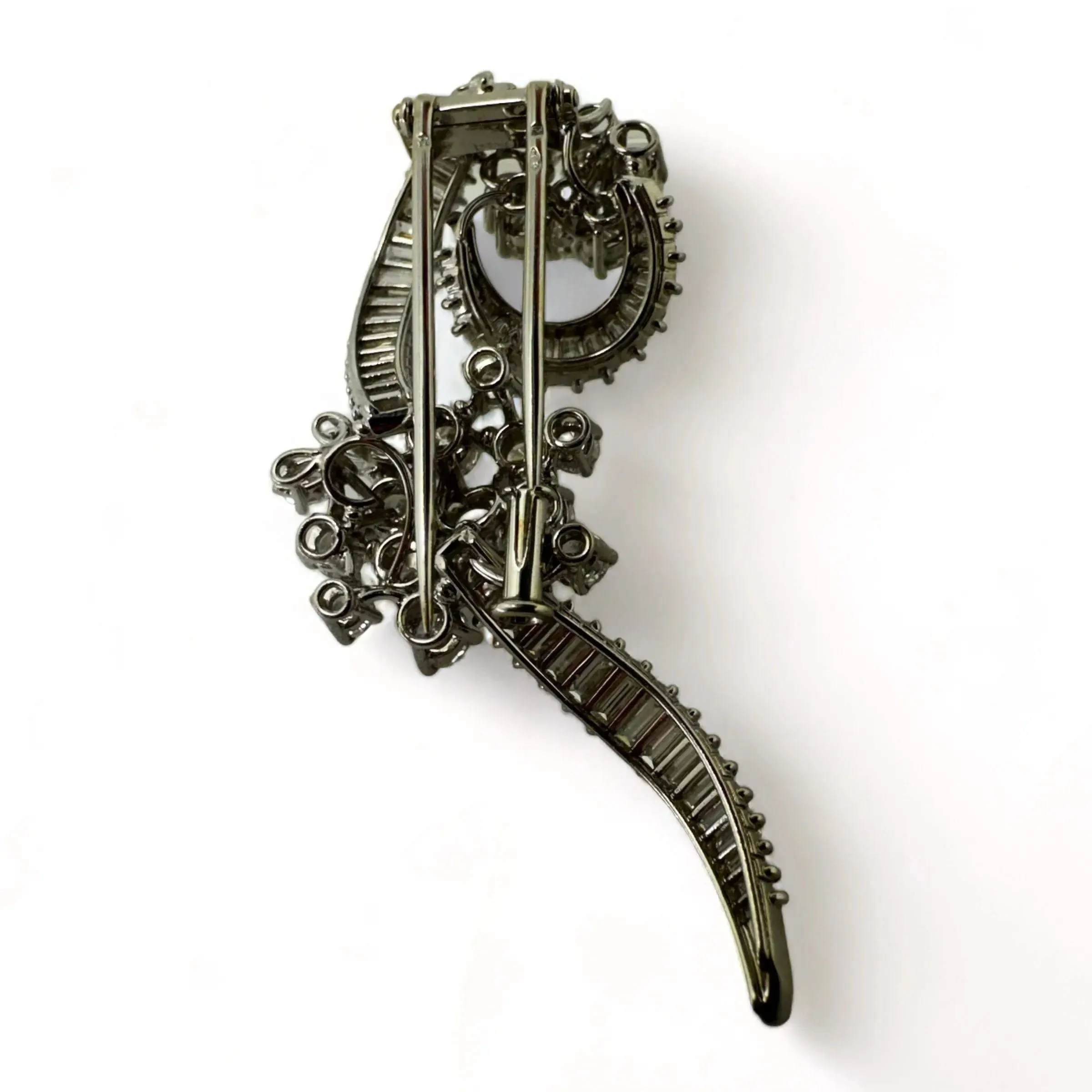 Clip fleurs Rétro Platine Diamants sold by 58 Facettes product image thumbnail 2