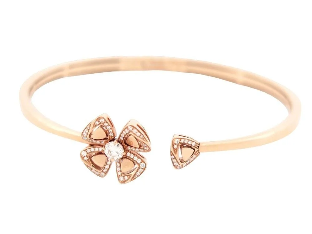 bracelet BULGARI fiorever 16 cm en or rose 18k diamant sold by 58 Facettes