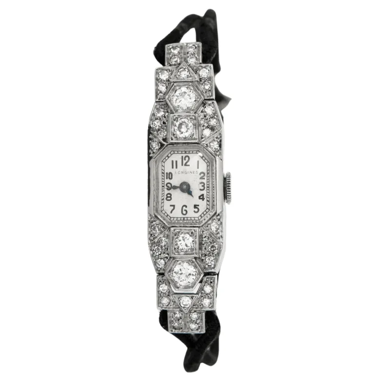 LONGINES - Montre Bijou Art Déco Platine et diamants sold by 58 Facettes