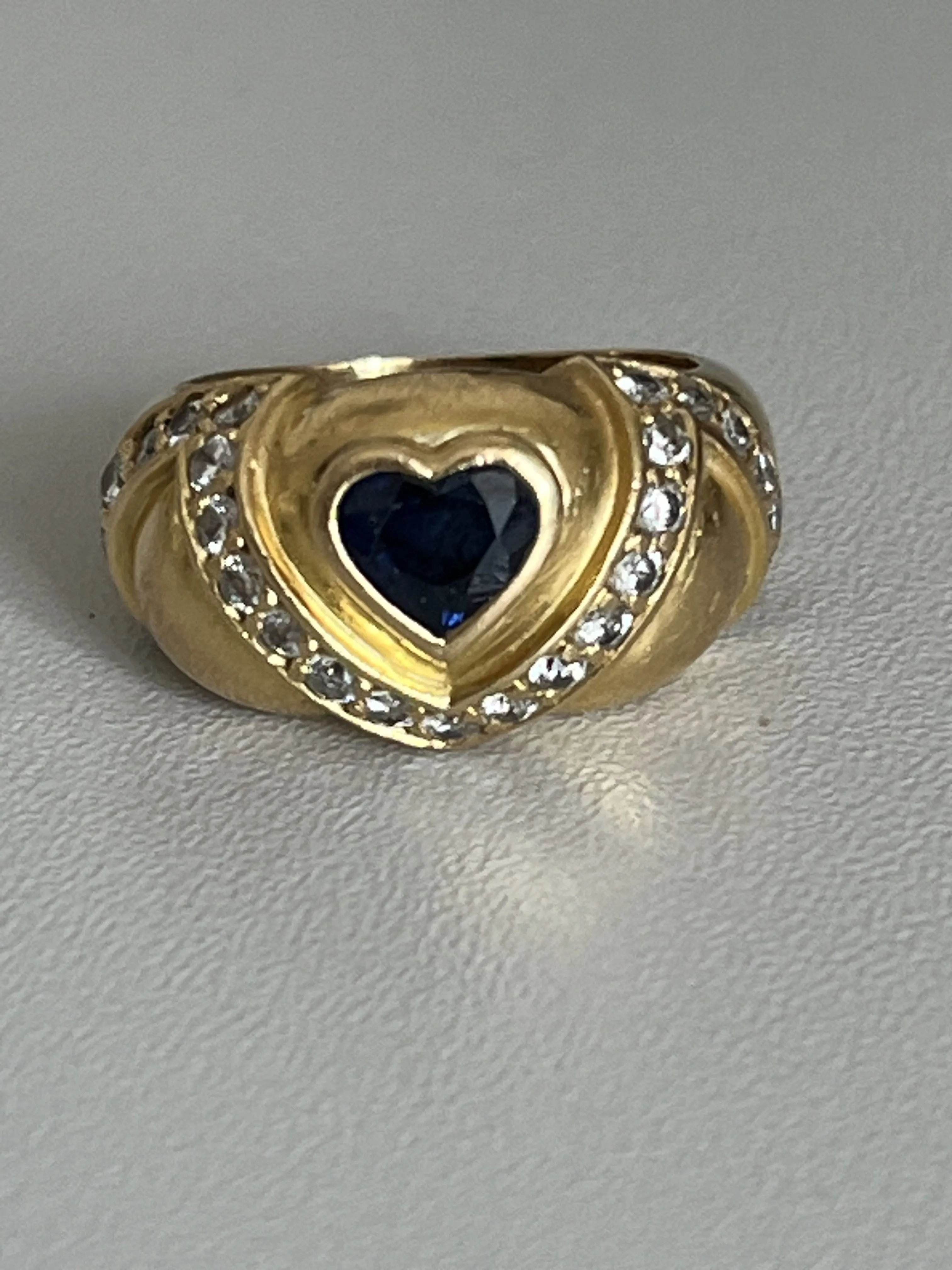 Bague Jonc or jaune saphir cœur diamants sold by 58 Facettes product image thumbnail 2