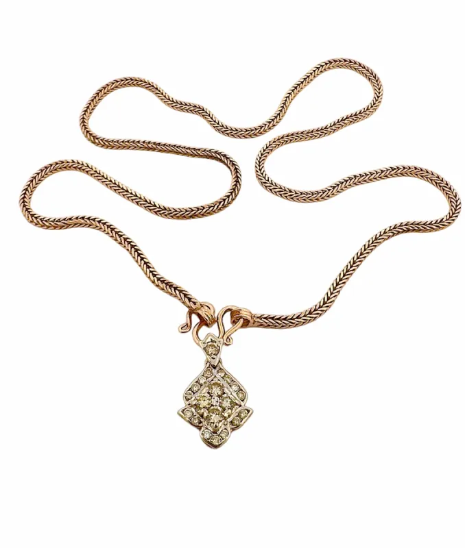 Chaîne maille serpent et pendentif diamant sold by 58 Facettes